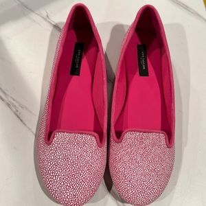 ANN Taylor Flats “Hadley”. Pink with white/Silver shimmering dots. Size 7.5 Med
